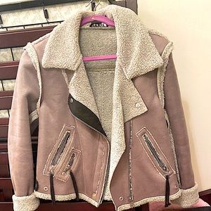 Gray suede winter Moto Jacket